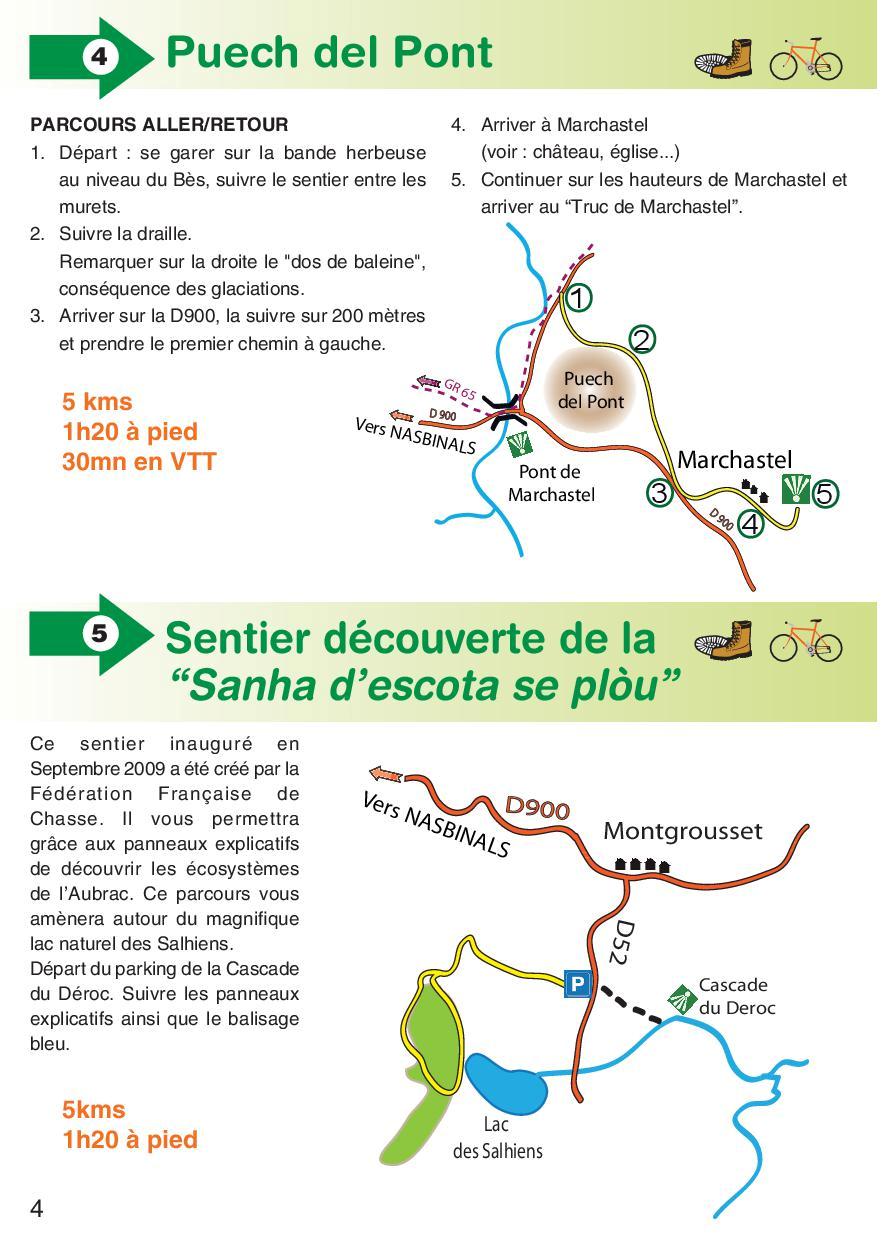 parcours4 5 RANDONNEES puech del pont et sentier découverte edition 2018 4 5